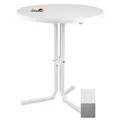 Produktbild: Beautissu Bistrotisch Outdoor Rund Ø 60 cm – Made in Germany Balkontisch Gartentisch Rund 70 cm hoch Weiß – Wetterfest Beistelltisch Stehtisch Outdoor Balkon Gartentisch Klein – Emma