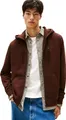 Produktbild: Tommy Jeans Herren Hoodie mit Reißverschluss Flag Zip Thru mit Kapuze, Braun (Rich Brown), M