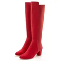 Produktbild: LASCANA Stiefelette, Langer Stiefel, Stiefel mit Stretcheinsatz und Langschaft VEGAN rot 38
