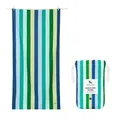 Produktbild: Dock & Bay Strandhandtuch - Schnell trocknende Mikrofaser, ohne Sand - Kompakt, Leicht - 100% recycelt - Inklusive Beutel - Summer - Cool Lagoon, Large (160x90cm, 63x35)