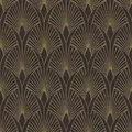 Produktbild: Bricoflor Gründerzeit Tapete Schwarz Gold Art Deco Vliestapete Edel mit Vinyl 20er Jahre Wandtapete Elegant Ideal für Wohnzimmer und Schlafzimmer