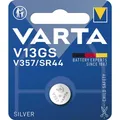 Produktbild: V13GS/357 Knopfzelle, 1,55V, SR44, Silberoxid, 155mAh, Ø11,6x5,4mm, ELECTRONICS