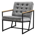 Produktbild: KAWOLA - Sessel Arly - Designer Loungesessel mit Samtbezug - Clubsessel Relaxsessel in Grau - Elegantes Metallgestell, Samtstoff, 63cm Breite, 80cm Höhe, 80cm Tiefe, Sitzhöhe 44cm
