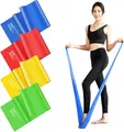 Produktbild: 4er-Set Fitnessbänder, 1.5M Lang Fitnessband Widerstandsbänder in 4 Stärke, Resistance Bands Gymnastikband für Crossfit, Muskelaufbau, Yoga, Pilates für Männer und Frauen