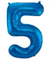 Produktbild: Folat 631457 - Folienballon Zahl 5 - blau - ca. 86 cm
