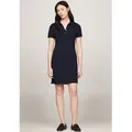 Produktbild: Tommy Hilfiger Polokleid 1985 SLIM PIQUE POLO DRESS SS Mit Knopfleiste und Logo Stickerei blau XS (34)