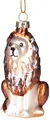 Produktbild: BRUBAKER Löwe - Handbemalte Weihnachtskugel aus Glas - Mundgeblasener Christbaumschmuck Figuren lustig Deko Anhänger Baumkugel - 12 cm