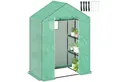 Produktbild: Outsunny Foliengewächshaus mit Rolltür, Fenster, Regale, winterfest, aus Stahl, BxTxH: 143 x 74 x 190 cm, BxLxH: 74 x 143 x 190 cm, Gewächshaus 1-St., Folien Treibhaus, für Balkon, Garten, für Tomaten, Gemüse, Grün