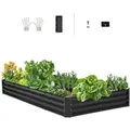 Produktbild: VEVOR Hochbeet Metall, 2395x1200x280 mm, verzinkter Pflanzkasten, Pflanzbeet mit offenem Boden, Gemüsebeet für den Anbau von Gemüse, Blumen, Kräutern & Sukkulenten, dunkelgrau