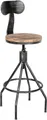 Produktbild: CLP Barhocker Hanam, höhenverstellbar mit Holzsitz und Rückenlehne