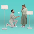 Produktbild: NewGarden CHLOE PLANT WOOD LED Solar Stehlampe variable Höhe Holz + RGB, Akku Innen & Außen IP65