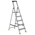 Produktbild: Euroline 22578 Stufenstehleiter mit Sicherheitsbrücke 5 Stufen Alu Klappleiter