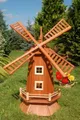 Produktbild: DSH DEKO SHOP HANNUSCH Gartenfigur Garten-Windmühle aus Holz – Höhe 1,15 Meter