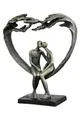 Produktbild: Casablanca Deko Herz Figur Skulptur - Paarfigur Kuss Dekofigur aus Kunstharz Farbe: Bronze - Dekoration Geschenk Hochzeit Höhe 30 cm
