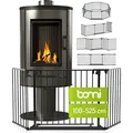 Produktbild: BOMI Kaminschutzgitter Milo 100-525 cm | Extrabreite Tür: 75 cm Durchgang & Feststellfunktion | Schutzgitter für Kaminofen in Schwarz | Kaminschu... - Schwarz
