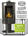 Produktbild: BOMI Baby Kamingitter Milo bis 525 cm | XXL Kinderschutz Tür: 75 cm | Kaminschutzgitter, Kamingitter & Absperrgitter | Ofenschutzgitter, Kinderschutzgitter, Schutzgitter für Kinder in schwarz
