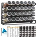 Produktbild: Gewürzregal Organizer mit 386 Etiketten Trichter Set 28 Glä