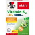 Produktbild: Doppelherz aktiv Vitamin K2 + Vitamin D3 1000 I.E. Tabletten 120 St