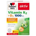 Produktbild: Doppelherz Vitamin K2 + D3 1000 I.E. - Vitamin D und K tragen im Zusammenspiel zum Erhalt gesunder Knochen bei - 120 Mini-Tabletten