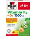 Produktbild: 2x DOPPELHERZ Vitamin K2+D3 1000 I.E. Tabletten 120 ST
