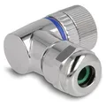 Produktbild: Delock M12 Steckverbinder A-kodiert 3 Pin Buchse zur Montage mit Schraubanschluss 90° gewinkelt Meta (60542)