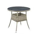 Produktbild: Juskys Polyrattan Gartentisch Yoro rund - wetterfest Outdoor Beistelltisch Ø 80 cm - Grau