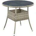 Produktbild: Juskys Polyrattan Gartentisch Yoro Rund Grau 80 cm