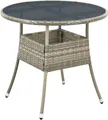 Produktbild: Juskys Polyrattan Gartentisch Yoro rund - wetterfest Ø 80 cm Outdoor Tisch - Grau