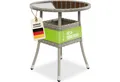 Produktbild: Juskys Gartentisch Yoro, rund, aus Polyrattan, wetterfest & langlebig, pflegeleicht