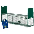 Produktbild: ITA Lebendfalle 5007 100x25x25 cm - Wetterfeste & Zuverlässige Marderfalle mit 2 Eingängen - Fertig Montiert, Bissschutz, Tragegriff - Drahtkastenfalle für Marder, Siebenschläfer, Katzen, Ratten
