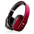 Produktbild: August EP650 - Bluetooth Kopfhörer v4.2 NFC mit aptX Low Latency - Stereo Over Ear Headphones Audio App kabellose Kopfhörer mit Mikrofon für Freisprecher tiefer Bass 15h Akku (Rot)