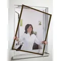 Produktbild: Culex Fliegengitter Alu Master Slim braun, für Fenster, mit Rahmen, 80x100cm