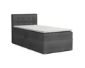 Produktbild: Deine Möbel 24 Boxspringbett JUNG 3 Polsterbett Jungendbett inkl. Matratzen H3 / H4 inkl. Topper (Boxbett für Jugendliche Grau Beige Hellgrau Dunkegrau Anthrazit Schwarz, 3-St., Bonellfederkernmatratze H3 Taschenfederkernmatratze H4), 90x200 100x200 Veloursstoff Einzelbett Boxspring Hotelbett