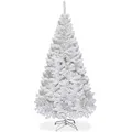 Produktbild: COSTWAY 180cm Künstlicher Weihnachtsbaum, Tannenbaum mit Metallständer, Christbaum PVC Nadeln, Kunstbaum Weihnachten ideal für Zuhause, Büro, Geschäfte und Hotels, Weiß