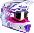 Produktbild: Leatt 7.5 V26 Motocross Helm mit Brille, weiß/pink/lila, M (57/58)