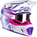 Produktbild: Leatt 7.5 V26 Motocross Helm mit Brille, weiss-pink-lila, Größe M für Männer