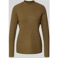 Produktbild: Soyaconcept Strickpullover mit gerippten Abschlüssen Modell 'KANITA' in Oliv Melange, Größe XS