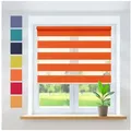 Produktbild: Doppelrollo COR Rollo ohne Bohren 60x150 cm, orange, Rikmani, Klemm- oder Schraubmontage, Moderne Optik, Klemm- oder Schraubmontage, Sicht- und Sonnenschutz orange 60 cm x 150 cm