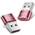 Produktbild: AUEDROT Mouse Jiggler Nicht Nachweisbar USB Mouse Mover mit Schaltertaste, Metall Maus Beweger Automatisch Maus Jiggler mit 2 Jiggler-Modi, Plug & Play, Hält Computer/Laptop Wach, Roségold, 2 PCS