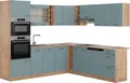 Produktbild: Eckküche Vicco R-Line Blau-Grau/Goldkraft Eiche 247 x 60 cm , AP Eiche, Model 43086