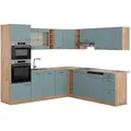 Produktbild: Vicco Eckküche, Blaugrau, Honigeiche, Holzwerkstoff, L-Form,Formgebogen, 247x81.6x60 cm, Küchen, Eckküchen, Eckküchen ohne Geräte