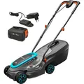 Produktbild: Gardena Rasenmäher PowerMax 32/18V P4A Set, Akku, 18V / 4Ah, mit Akku und Ladegerät, Fangkorb 30 Liter