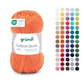 Produktbild: Gründl Wolle Cotton Quick uni - dünne Wolle zum Häkeln - Strickgarn - Häkelgarn - Glänzend und hautfreundlich - 100% Baumwolle - 1 Knäuel 50 g / 125 m - Nadelstärke 3-4 - Orange