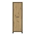 Produktbild: FORTE TRONDHEIM Schrank 65, Kleiderschrank klein Flurschrank schmal, Garderobenschrank Industrial Drehtürenschrank, Holz dekor: Artisan Eiche / Schwarz Eiche, 64 cm breit x 199 cm hoch x 41.5 cm tief