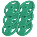 Produktbild: GORILLA SPORTS® Hantelscheiben - 1,25kg, 2,5kg, 5kg, 10kg, 15kg, 20kg, 25kg, 30kg Gewichte, Einzeln/Set, 30mm, aus Gusseisen mit Gummi Gripper, Farbwahl - Gewichtsscheiben
