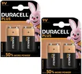 Produktbild: 2x2er Blister-9V E-Block Batterie von DURACELL Plus Power MN1604-6LR61