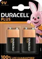Produktbild: 2 Duracell Plus 9V Block Alkaline 100% Life guaranteed Batterien im 2er Blister