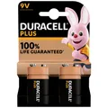 Produktbild: 2 x Duracell 9V-Block Plus MN1604 E-Block 6LR61 Batterie Plus Power Rauchmelder