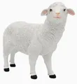 Produktbild: Weisse Gartenfigur Schaf Lamm wetterfest 37cm lang und 32cm hoch
