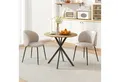 Produktbild: HOMCOM Esstisch Küchentisch im Industriestil mit Stahlbeinen für 2 Personen (für Esszimmer, Küche, Wohnzimmer, 1-St., rund, 80 x 80 x 75 cm), Eiche